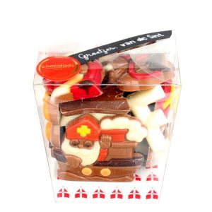 Transparant kubusdoosje Sinterklaaschocolade