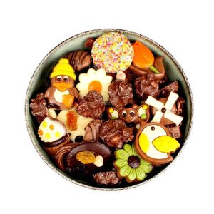 Schaal met chocolade