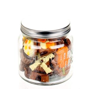 Glazen potje met chocolademix