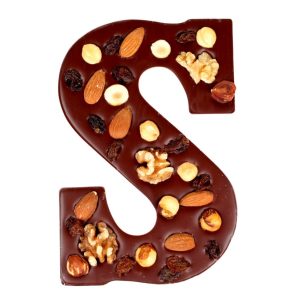 Luxe vegan chocoladeletter met noten (Lactosevrij)