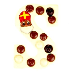 Luxe witte chocoladeletter met pepernoten