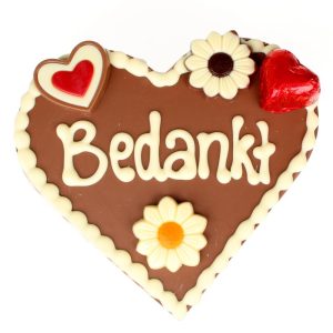 Chocolade hart met tekst